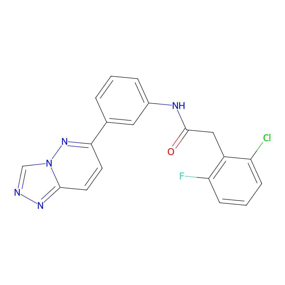 N-(3-([1,2,4]triazolo[4,3-b]pyridazin-6-yl)phenyl)-2-(2-chloro-6-fluorophenyl)acetamide molecular structure, CAS 1058482-70-4