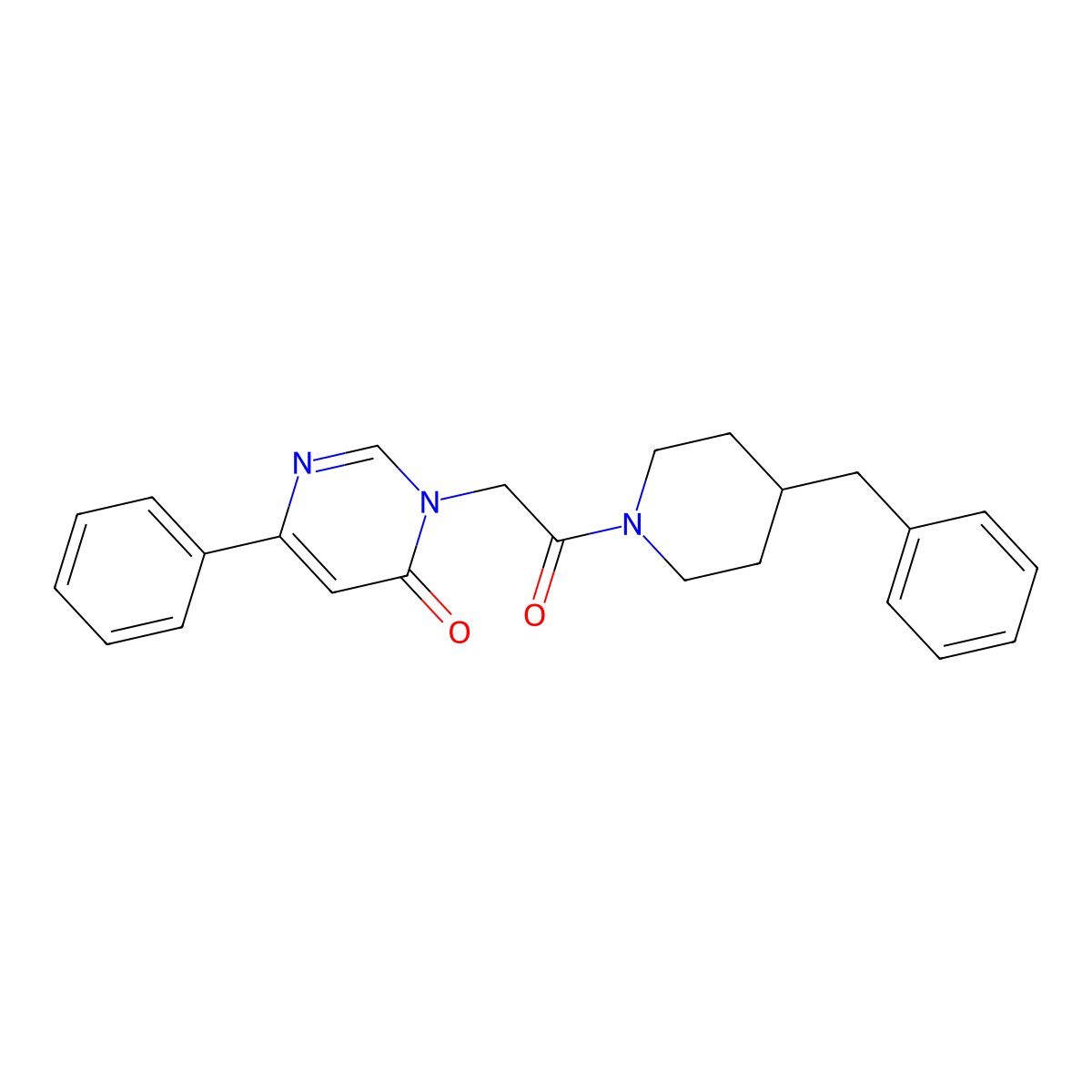 3-[2-(4-Benzylpiperidin-1-yl)-2-oxoethyl]-6-phenyl-3,4-dihydropyrimidin-4-one molecular structure, CAS 1058484-29-9