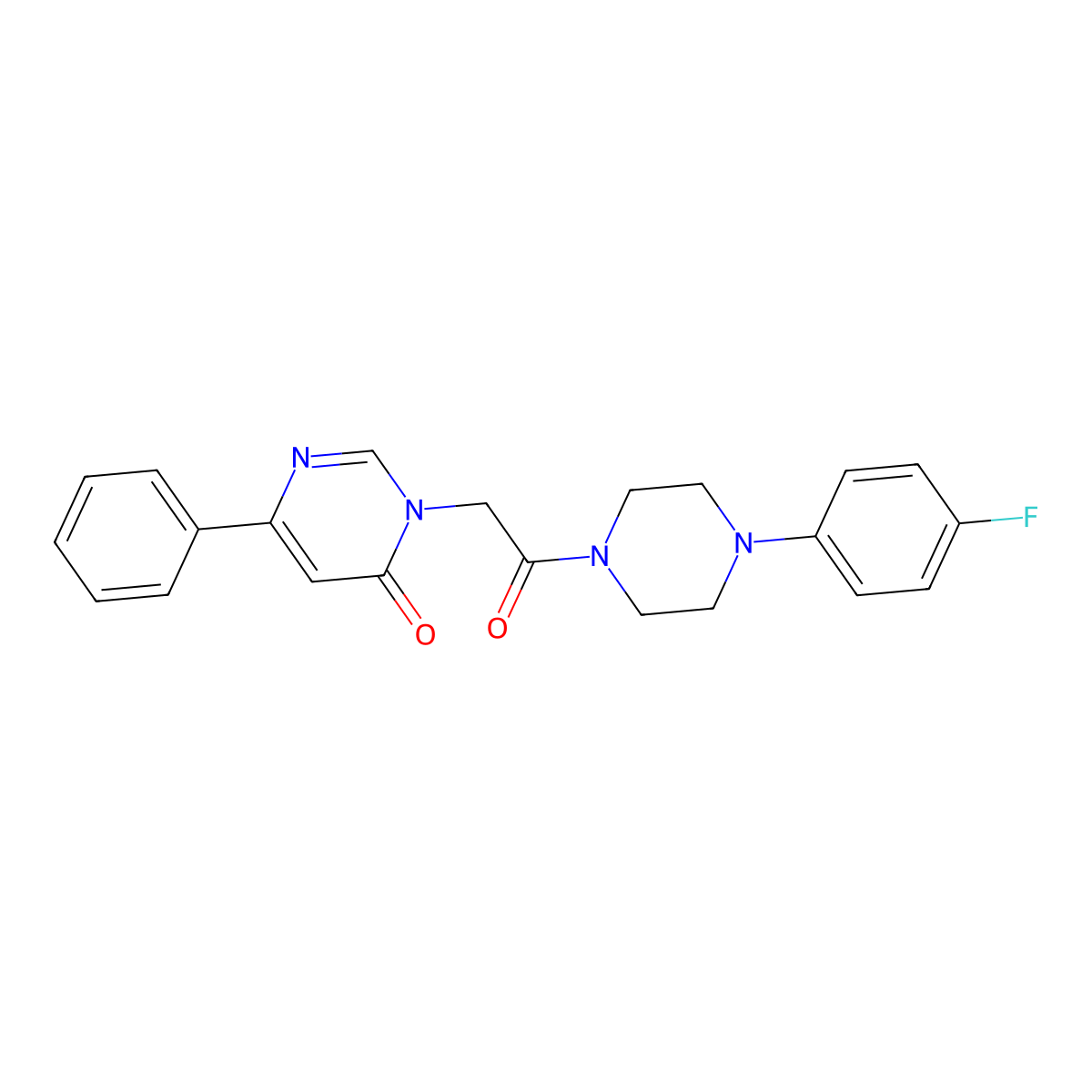 3-{2-[4-(4-Fluorophenyl)piperazin-1-yl]-2-oxoethyl}-6-phenyl-3,4-dihydropyrimidin-4-one molecular structure, CAS 1058484-33-5