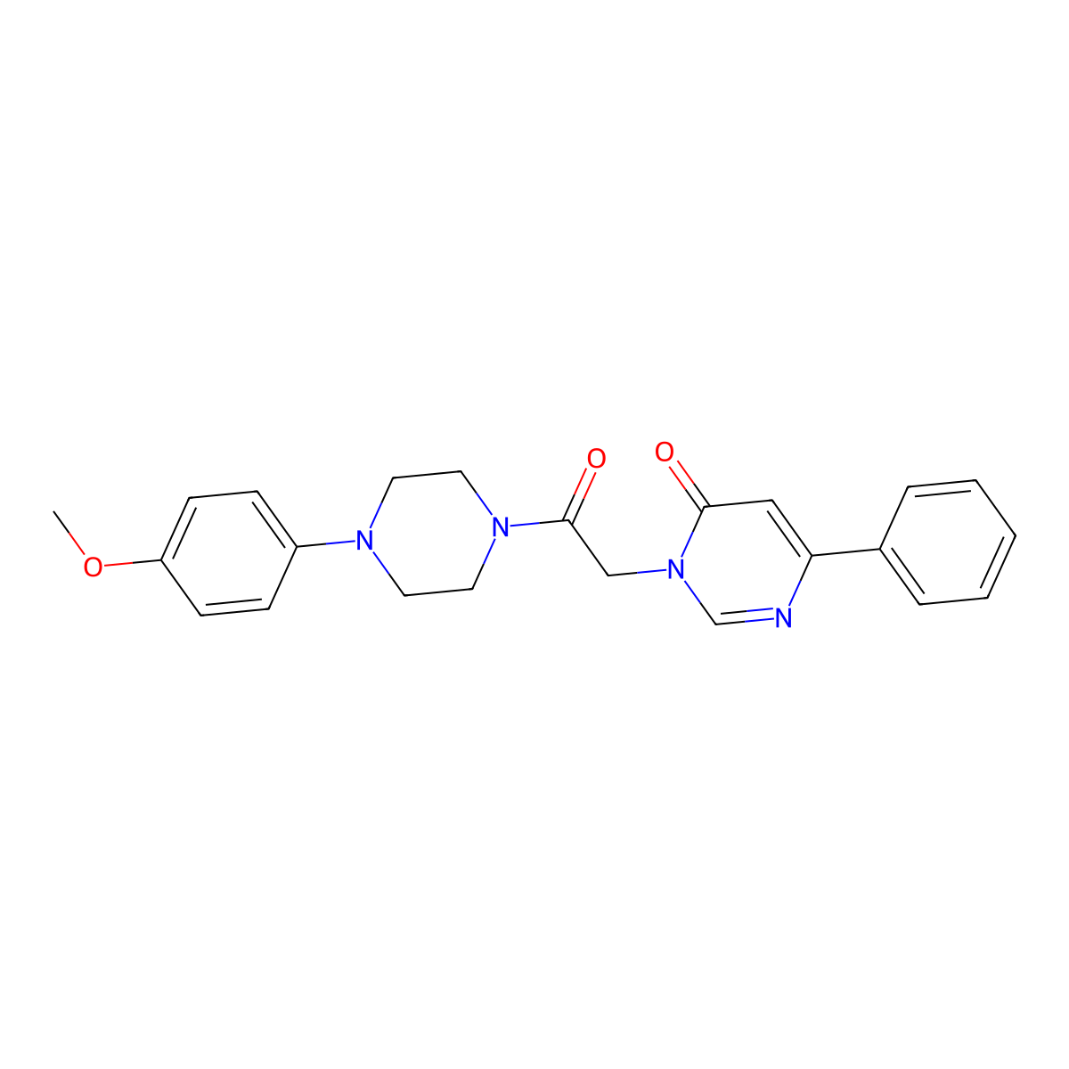 3-{2-[4-(4-Methoxyphenyl)piperazin-1-yl]-2-oxoethyl}-6-phenyl-3,4-dihydropyrimidin-4-one molecular structure, CAS 1058484-36-8