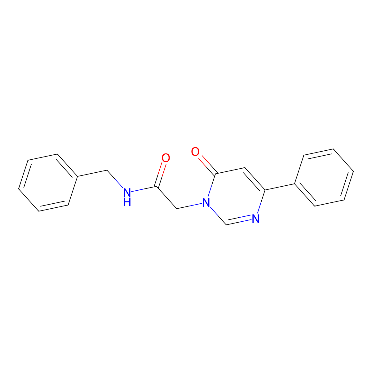 N-benzyl-2-(6-oxo-4-phenylpyrimidin-1(6H)-yl)acetamide molecular structure, CAS 1058484-37-9