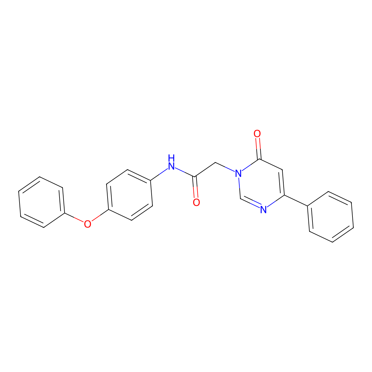 2-(6-oxo-4-phenyl-1,6-dihydropyrimidin-1-yl)-N-(4-phenoxyphenyl)acetamide molecular structure, CAS 1058484-99-3