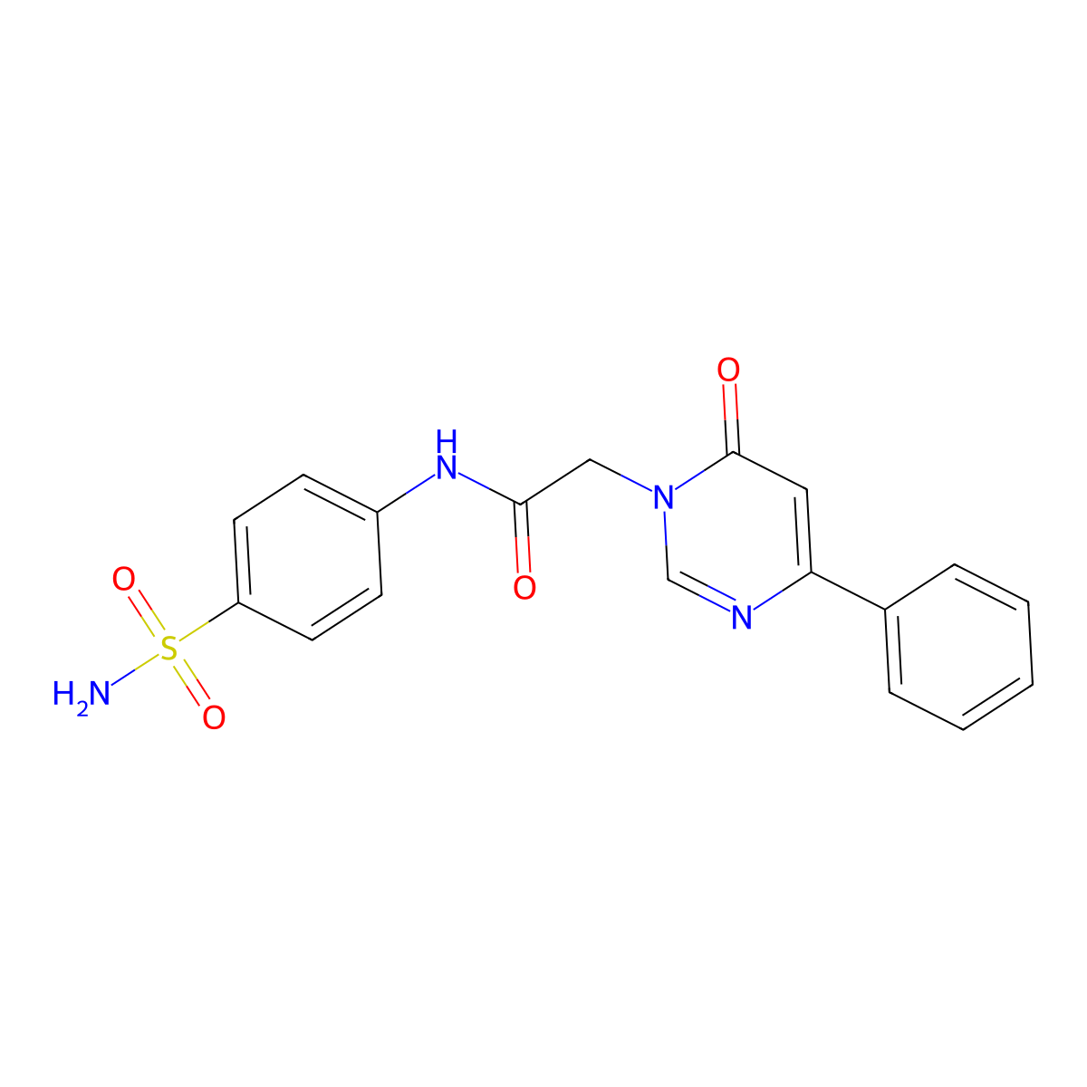 2-(6-oxo-4-phenyl-1,6-dihydropyrimidin-1-yl)-N-(4-sulfamoylphenyl)acetamide molecular structure, CAS 1058485-12-3