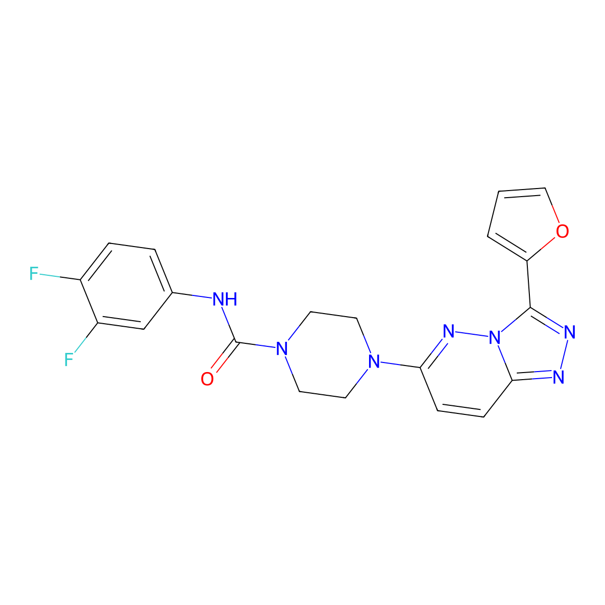 N-(3,4-difluorophenyl)-4-[3-(furan-2-yl)-[1,2,4]triazolo[4,3-b]pyridazin-6-yl]piperazine-1-carboxamide molecular structure, CAS 1058487-70-9