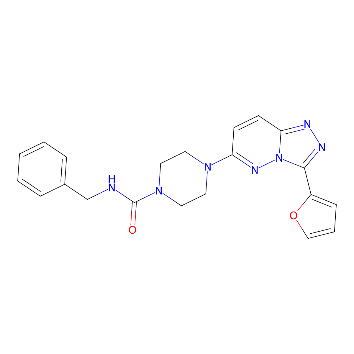 N-benzyl-4-[3-(furan-2-yl)-[1,2,4]triazolo[4,3-b]pyridazin-6-yl]piperazine-1-carboxamide molecular structure, CAS 1058487-88-9