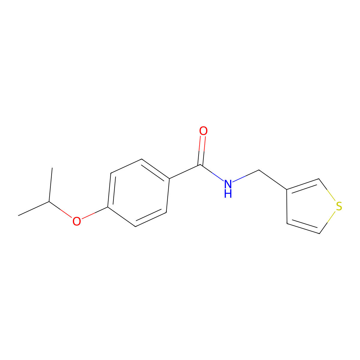 4-(propan-2-yloxy)-N-[(thiophen-3-yl)methyl]benzamide molecular structure, CAS 1058491-26-1