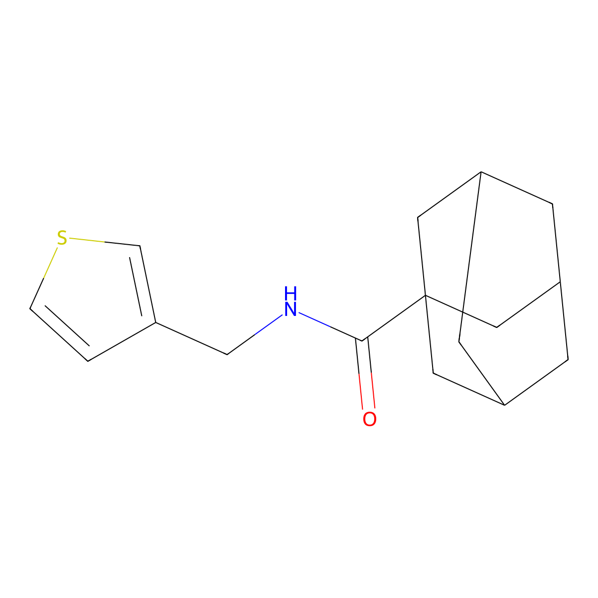 N-[(thiophen-3-yl)methyl]adamantane-1-carboxamide molecular structure, CAS 1058491-32-9