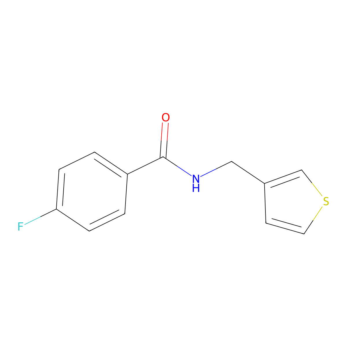 4-fluoro-N-[(thiophen-3-yl)methyl]benzamide molecular structure, CAS 1058491-42-1