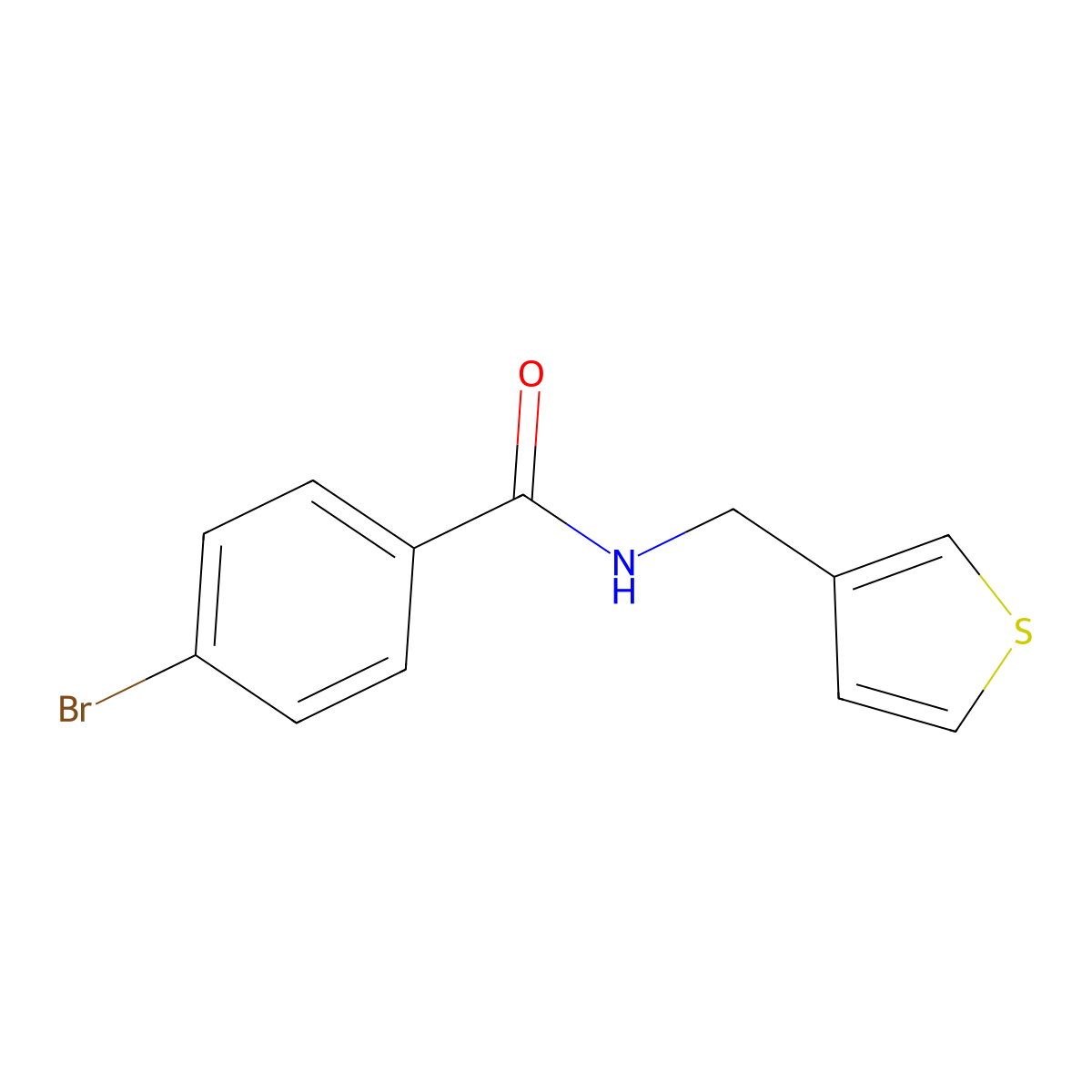 4-bromo-N-[(thiophen-3-yl)methyl]benzamide molecular structure, CAS 1058491-55-6
