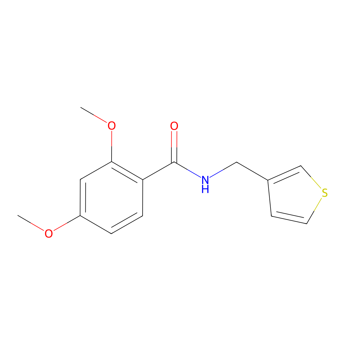2,4-dimethoxy-N-[(thiophen-3-yl)methyl]benzamide molecular structure, CAS 1058491-63-6