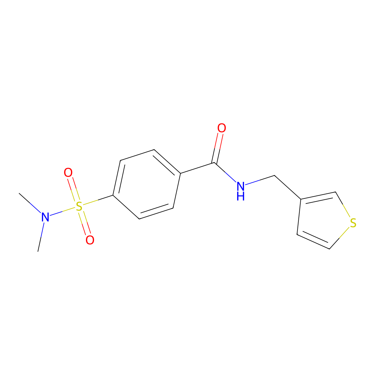 4-(dimethylsulfamoyl)-N-[(thiophen-3-yl)methyl]benzamide molecular structure, CAS 1058491-68-1