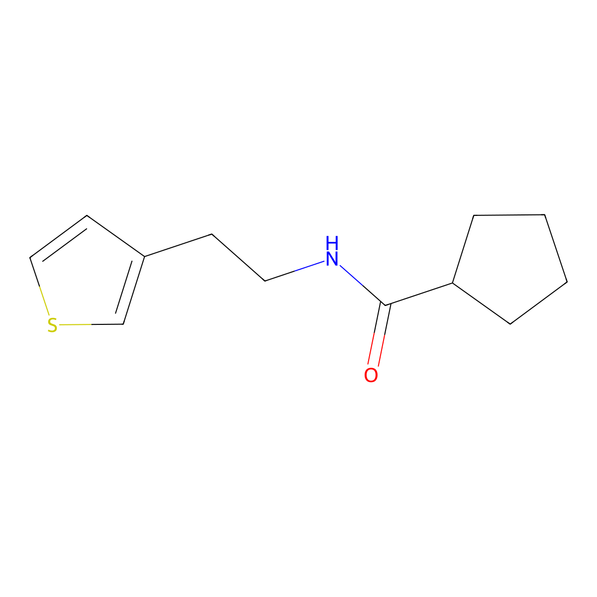 N-[2-(thiophen-3-yl)ethyl]cyclopentanecarboxamide molecular structure, CAS 1058491-91-0
