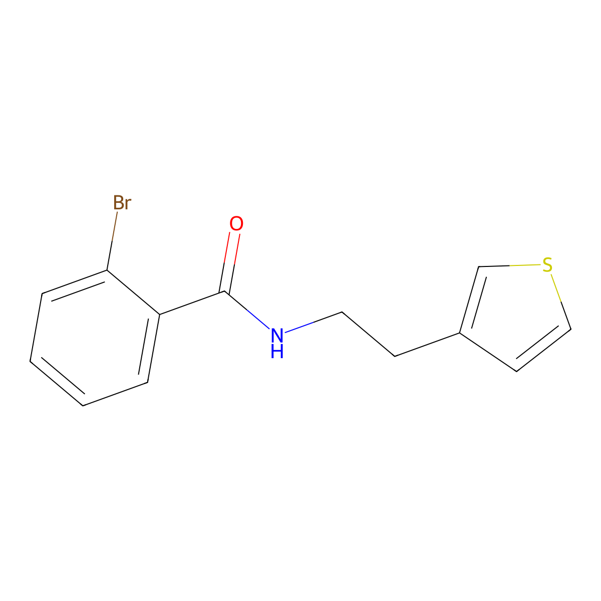 2-bromo-N-[2-(thiophen-3-yl)ethyl]benzamide molecular structure, CAS 1058492-11-7