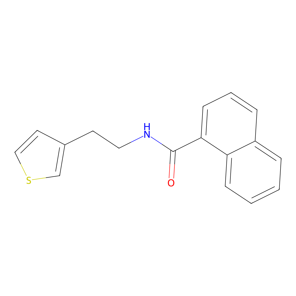 N-[2-(thiophen-3-yl)ethyl]naphthalene-1-carboxamide molecular structure, CAS 1058492-14-0
