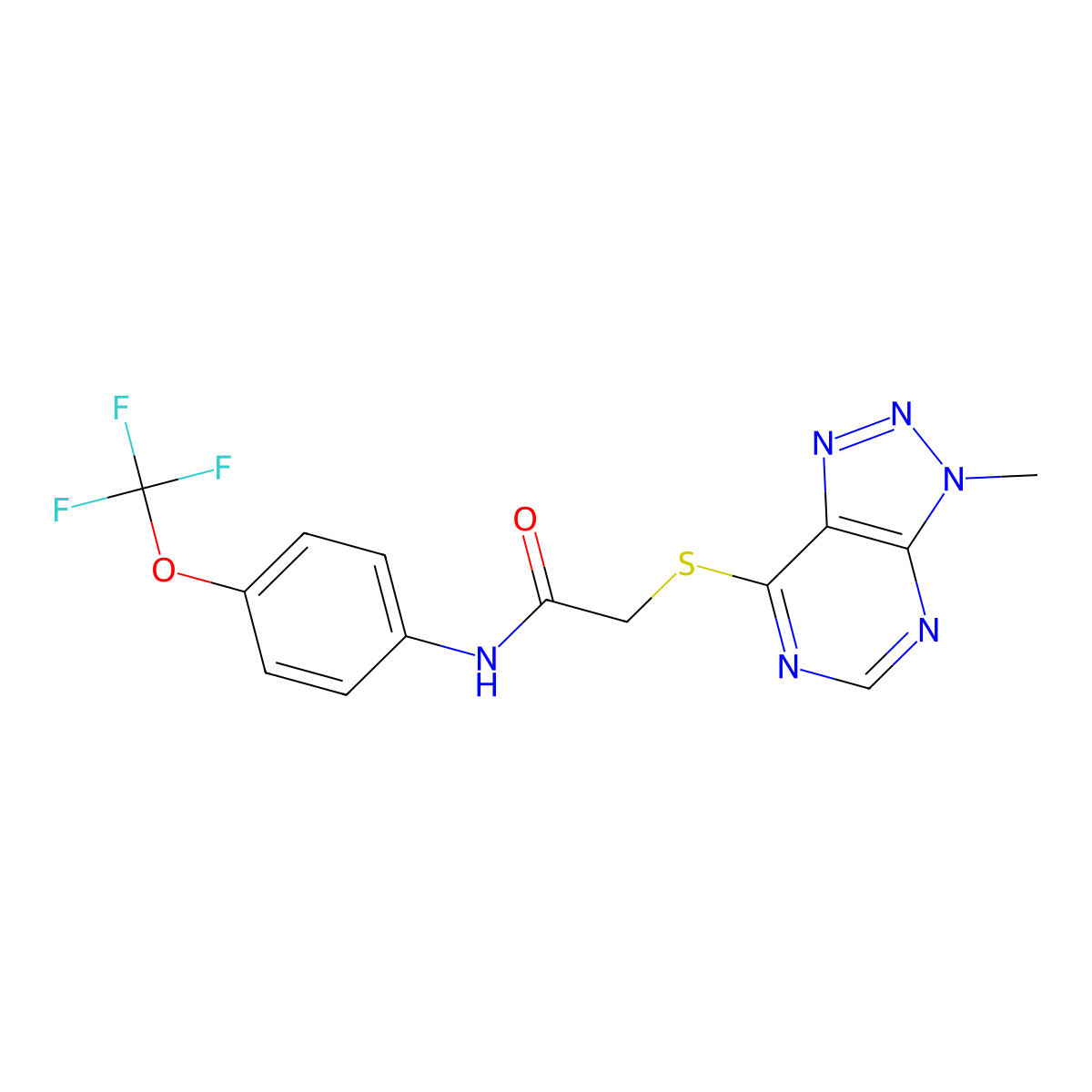 2-((3-methyl-3H-[1,2,3]triazolo[4,5-d]pyrimidin-7-yl)thio)-N-(4-(trifluoromethoxy)phenyl)acetamide molecular structure, CAS 1058495-62-7