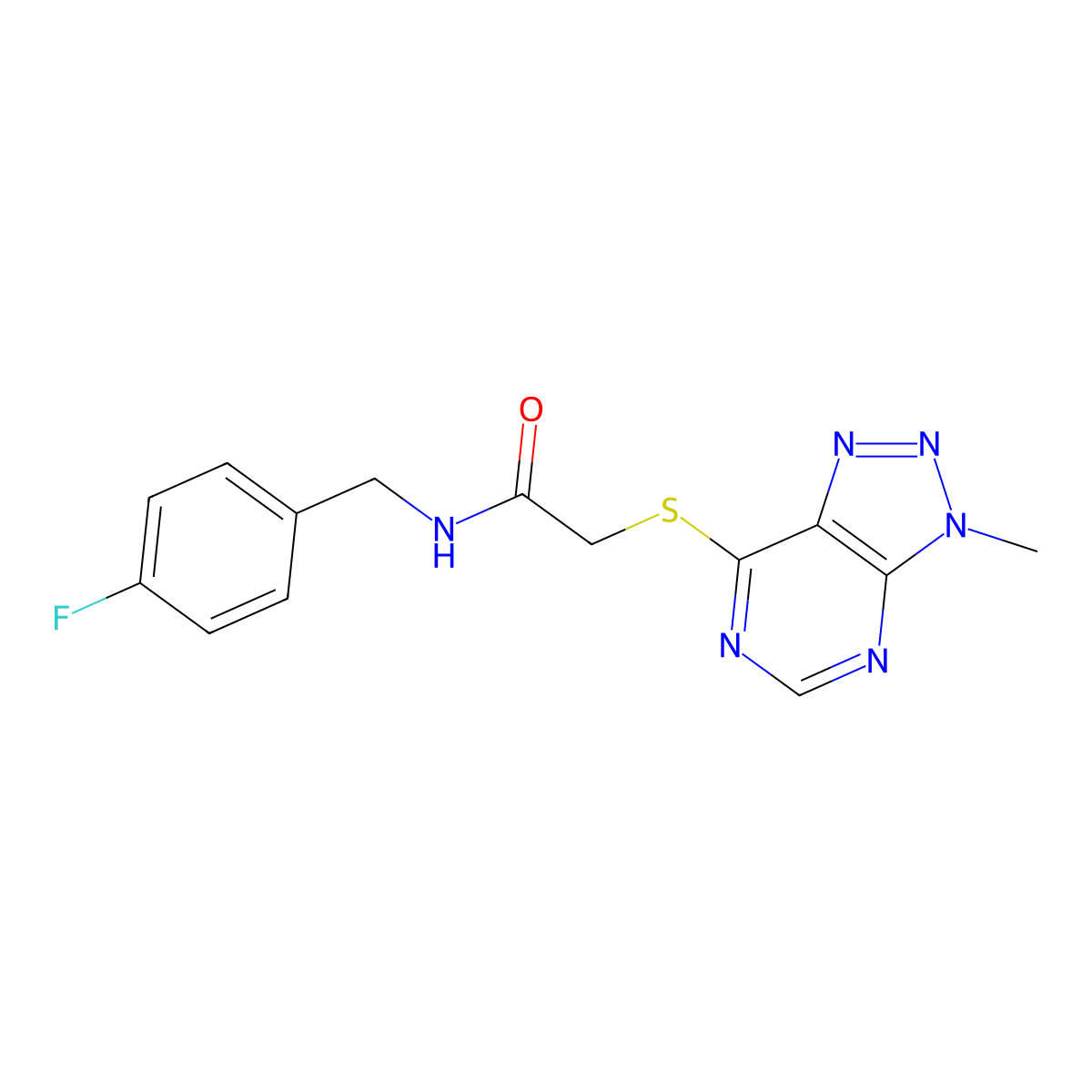N-(4-fluorobenzyl)-2-((3-methyl-3H-[1,2,3]triazolo[4,5-d]pyrimidin-7-yl)thio)acetamide molecular structure, CAS 1058495-69-4