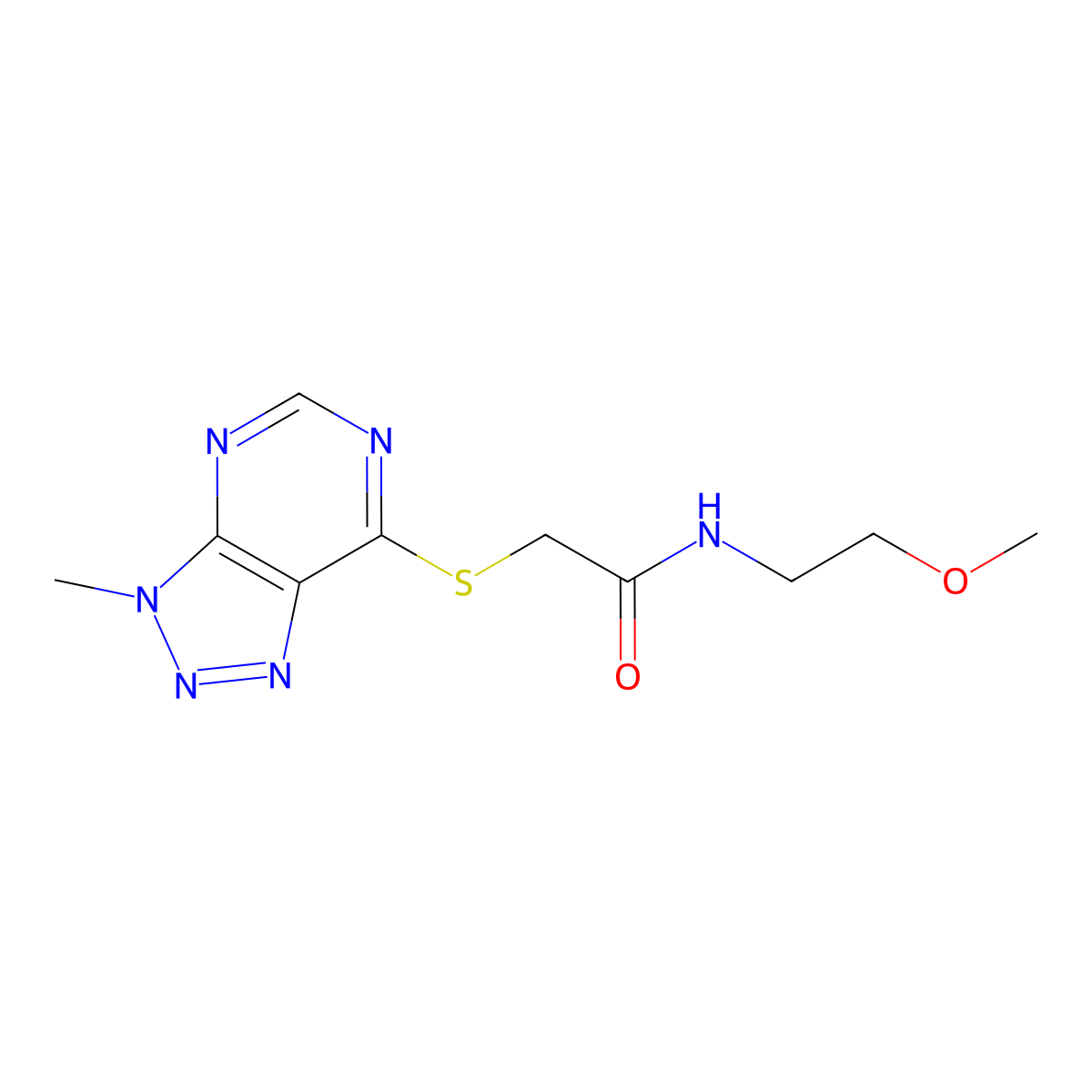 N-(2-methoxyethyl)-2-({3-methyl-3H-[1,2,3]triazolo[4,5-d]pyrimidin-7-yl}sulfanyl)acetamide molecular structure, CAS 1058495-75-2