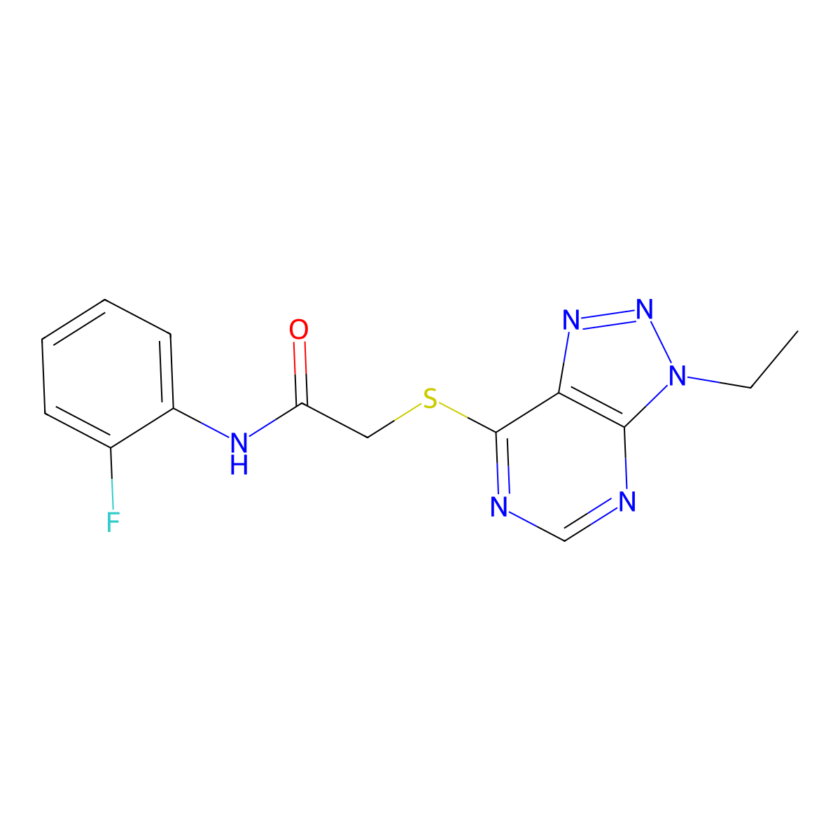 2-((3-ethyl-3H-[1,2,3]triazolo[4,5-d]pyrimidin-7-yl)thio)-N-(2-fluorophenyl)acetamide molecular structure, CAS 1058496-15-3