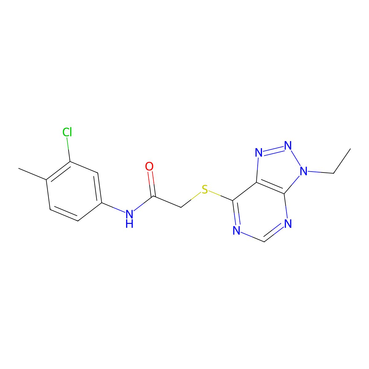 N-(3-chloro-4-methylphenyl)-2-({3-ethyl-3H-[1,2,3]triazolo[4,5-d]pyrimidin-7-yl}sulfanyl)acetamide molecular structure, CAS 1058496-18-6