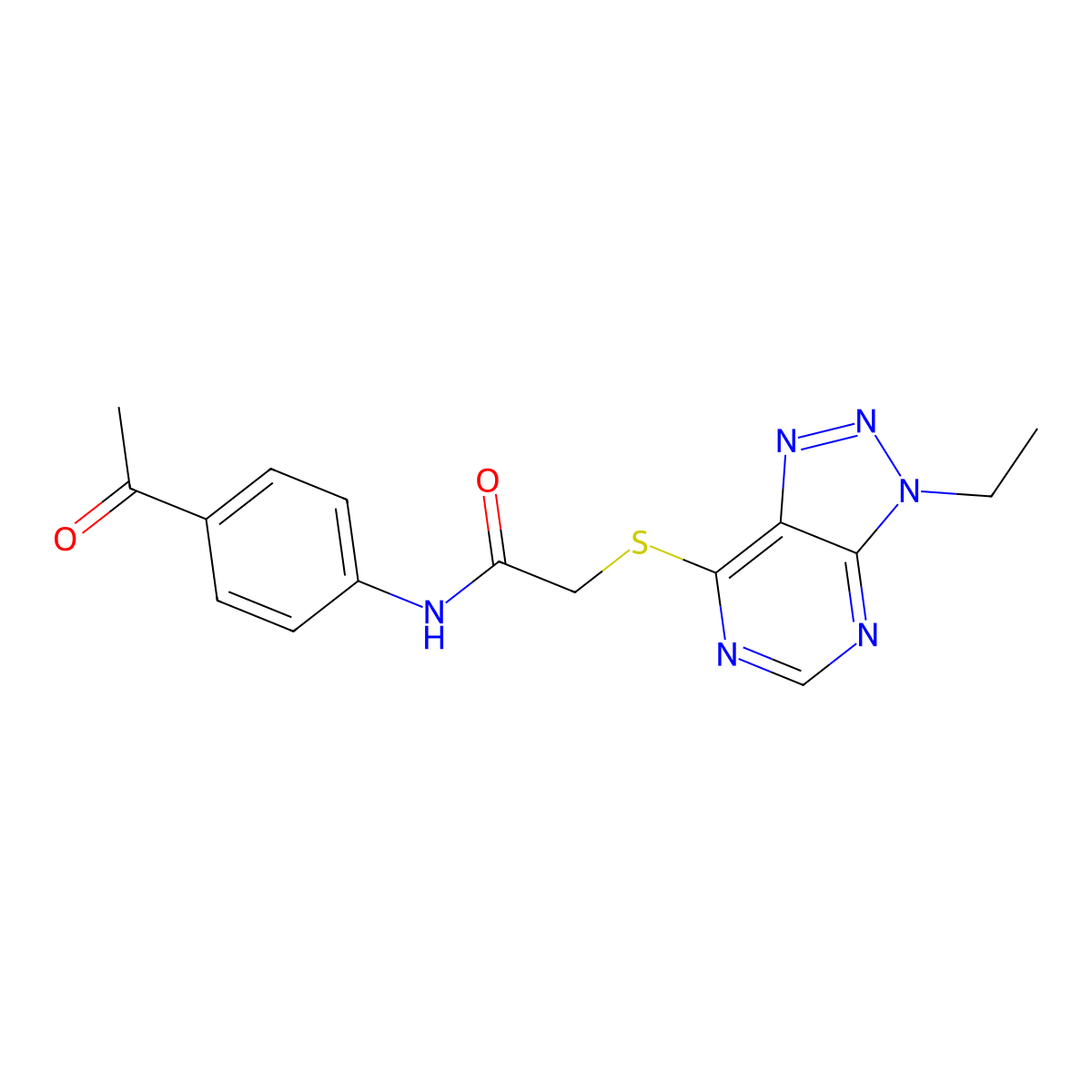 N-(4-acetylphenyl)-2-((3-ethyl-3H-[1,2,3]triazolo[4,5-d]pyrimidin-7-yl)thio)acetamide molecular structure, CAS 1058496-32-4
