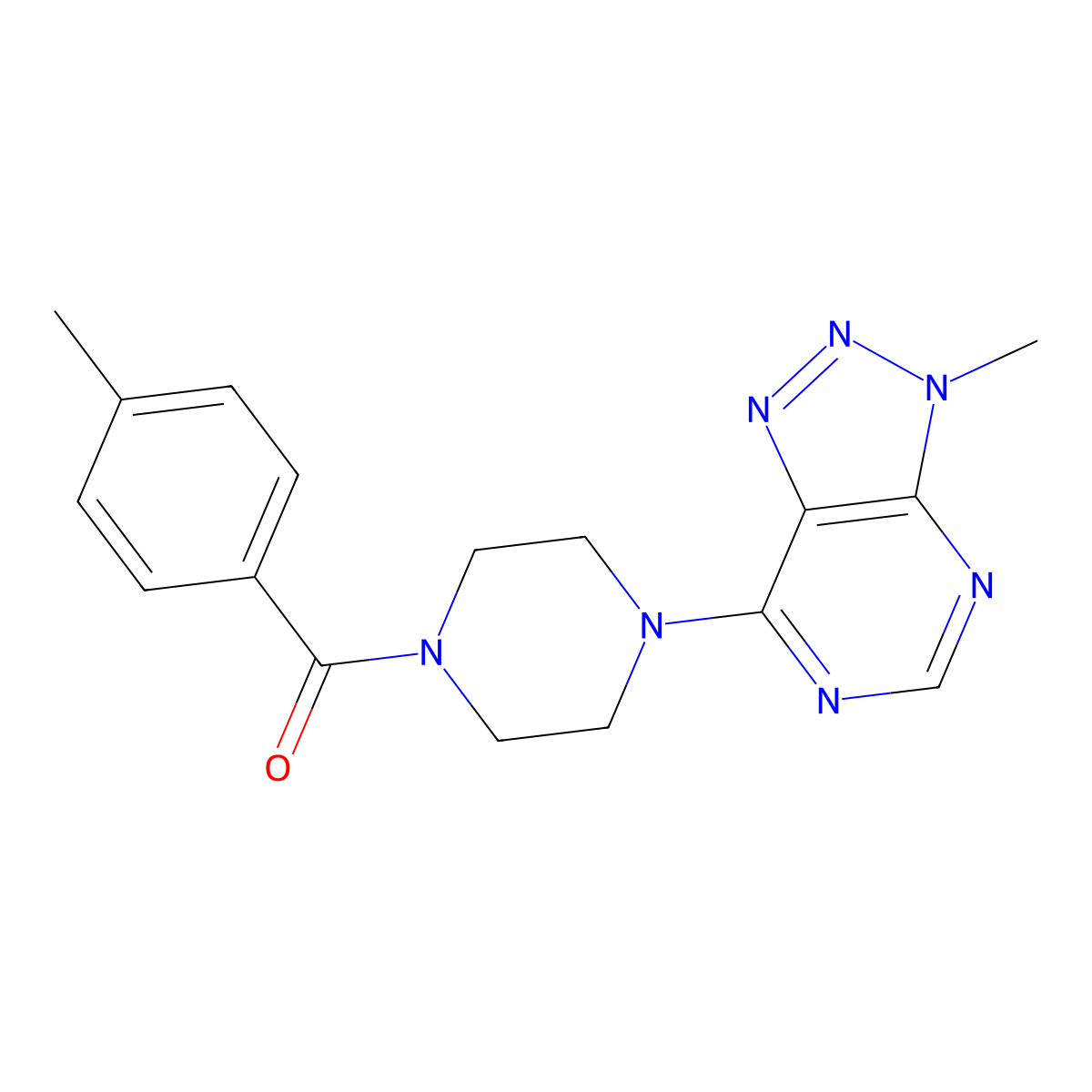 1-{3-methyl-3H-[1,2,3]triazolo[4,5-d]pyrimidin-7-yl}-4-(4-methylbenzoyl)piperazine molecular structure, CAS 1058496-71-1