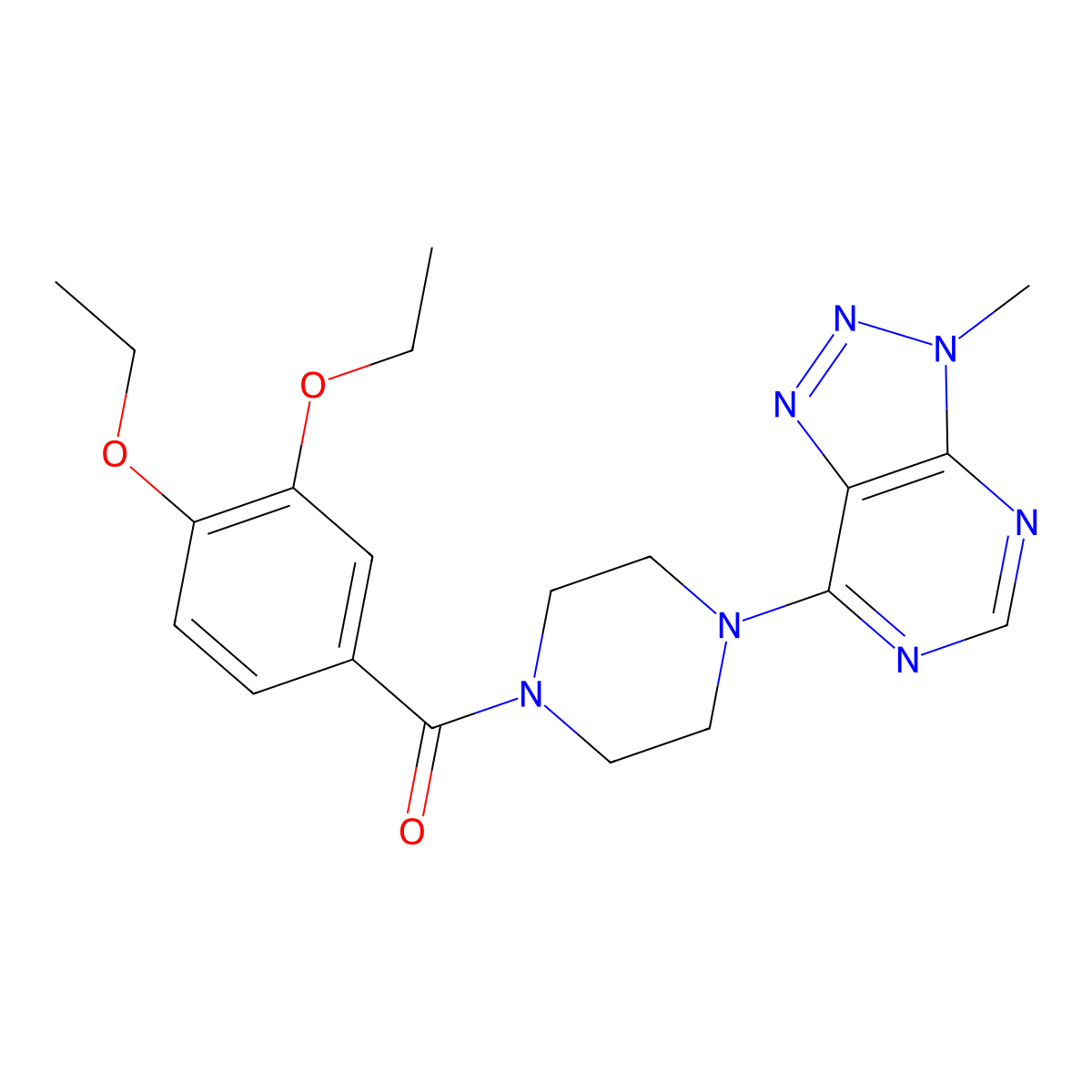 1-(3,4-diethoxybenzoyl)-4-{3-methyl-3H-[1,2,3]triazolo[4,5-d]pyrimidin-7-yl}piperazine molecular structure, CAS 1058496-80-2
