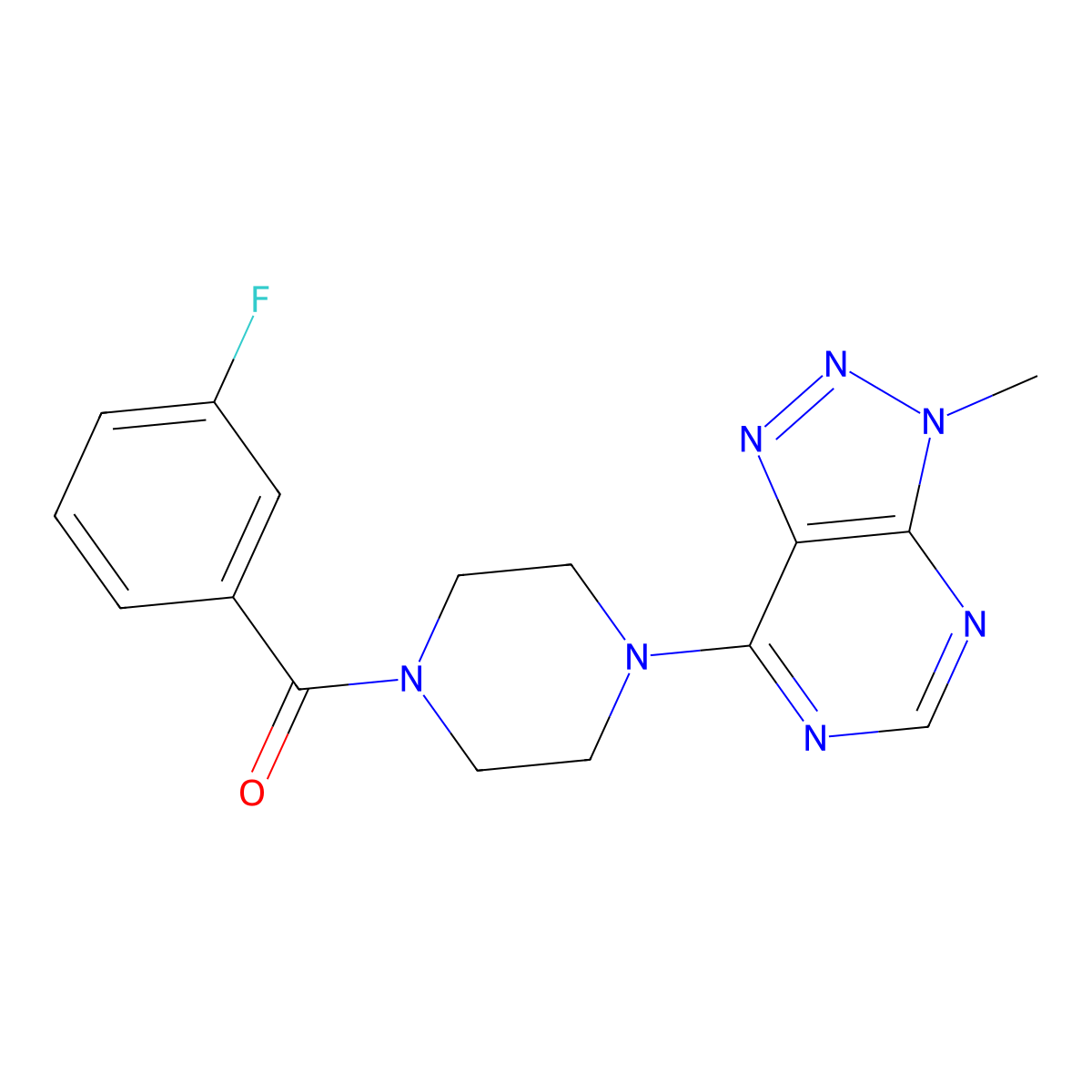 1-(3-fluorobenzoyl)-4-{3-methyl-3H-[1,2,3]triazolo[4,5-d]pyrimidin-7-yl}piperazine molecular structure, CAS 1058496-82-4