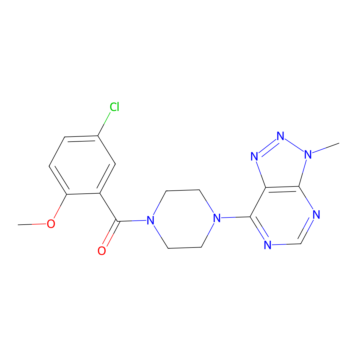 1-(5-chloro-2-methoxybenzoyl)-4-{3-methyl-3H-[1,2,3]triazolo[4,5-d]pyrimidin-7-yl}piperazine molecular structure, CAS 1058496-89-1