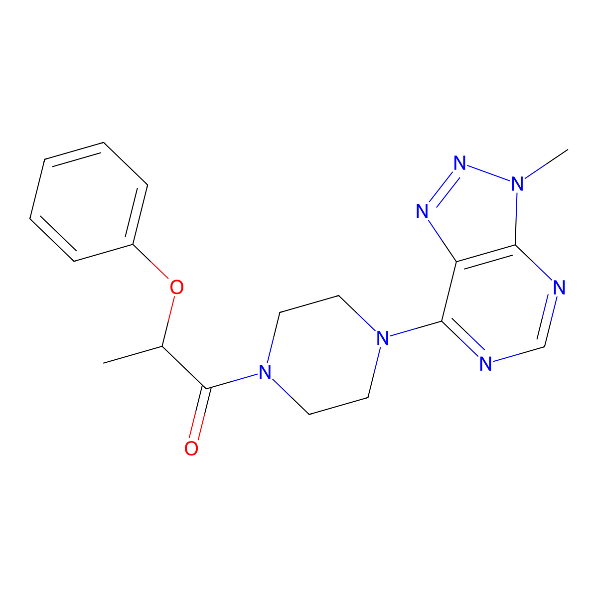 1-(4-{3-methyl-3H-[1,2,3]triazolo[4,5-d]pyrimidin-7-yl}piperazin-1-yl)-2-phenoxypropan-1-one molecular structure, CAS 1058497-02-1