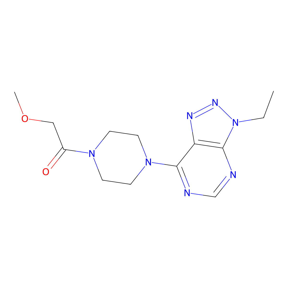 1-(4-{3-ethyl-3H-[1,2,3]triazolo[4,5-d]pyrimidin-7-yl}piperazin-1-yl)-2-methoxyethan-1-one molecular structure, CAS 1058497-46-3