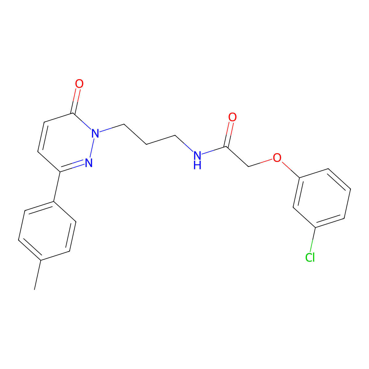 2-(3-chlorophenoxy)-N-(3-(6-oxo-3-(p-tolyl)pyridazin-1(6H)-yl)propyl)acetamide molecular structure, CAS 1058498-38-6