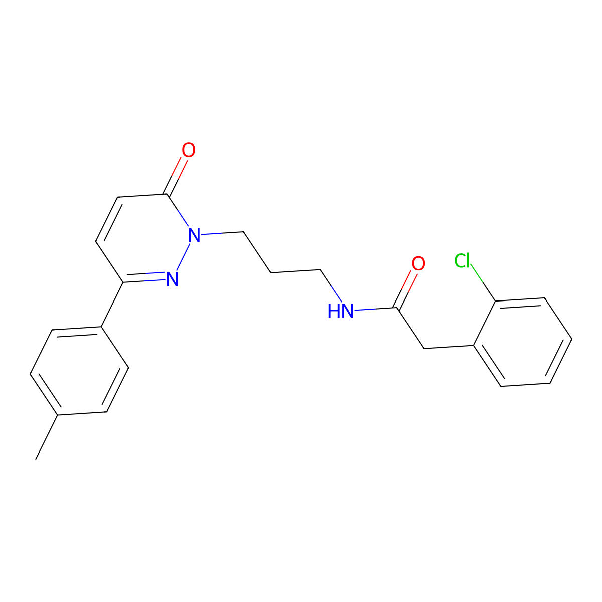 2-(2-chlorophenyl)-N-(3-(6-oxo-3-(p-tolyl)pyridazin-1(6H)-yl)propyl)acetamide molecular structure, CAS 1058498-42-2