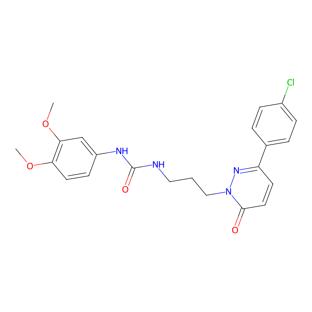 1-(3-(3-(4-chlorophenyl)-6-oxopyridazin-1(6H)-yl)propyl)-3-(3,4-dimethoxyphenyl)urea molecular structure, CAS 1058498-81-9