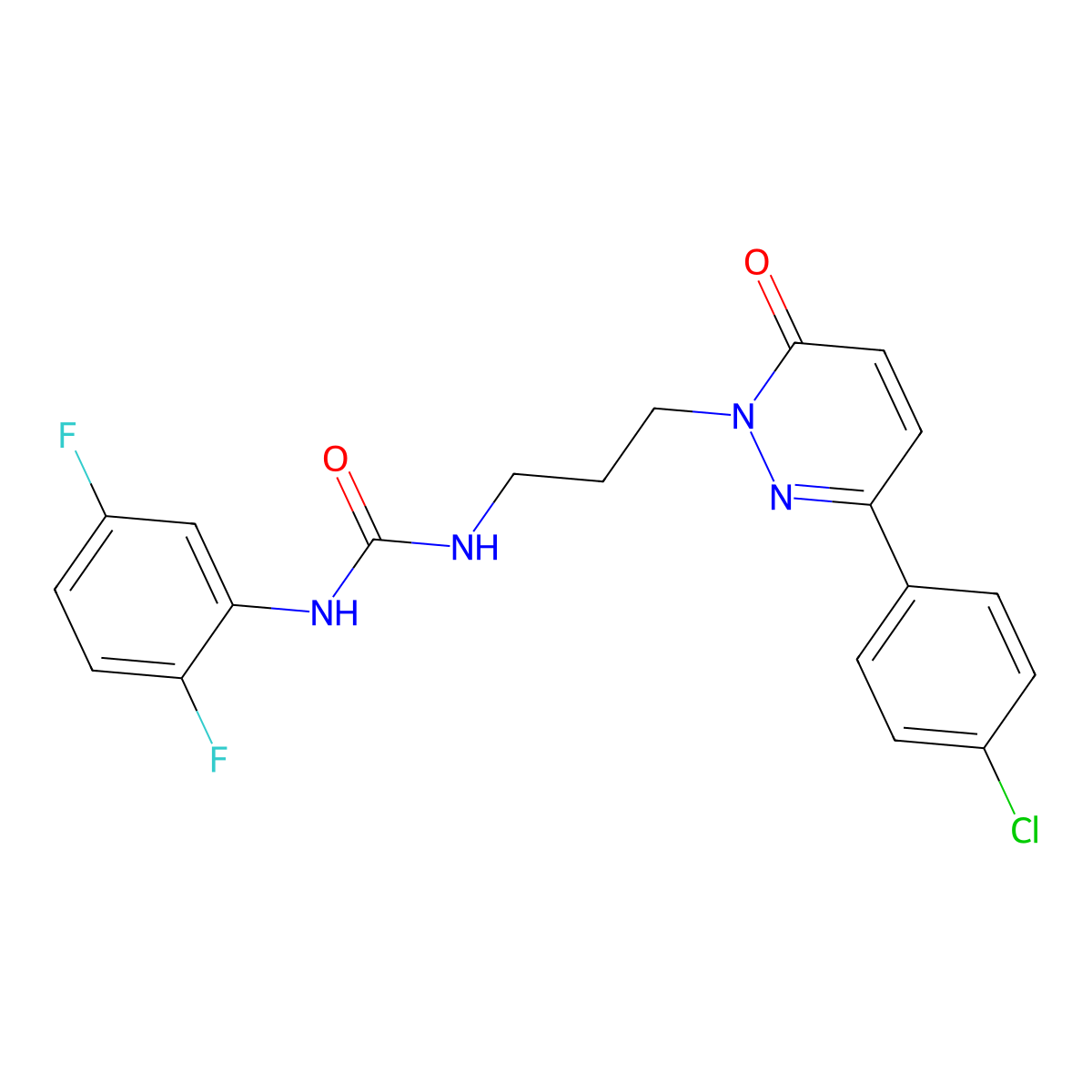 3-{3-[3-(4-Chlorophenyl)-6-oxo-1,6-dihydropyridazin-1-yl]propyl}-1-(2,5-difluorophenyl)urea molecular structure, CAS 1058498-92-2