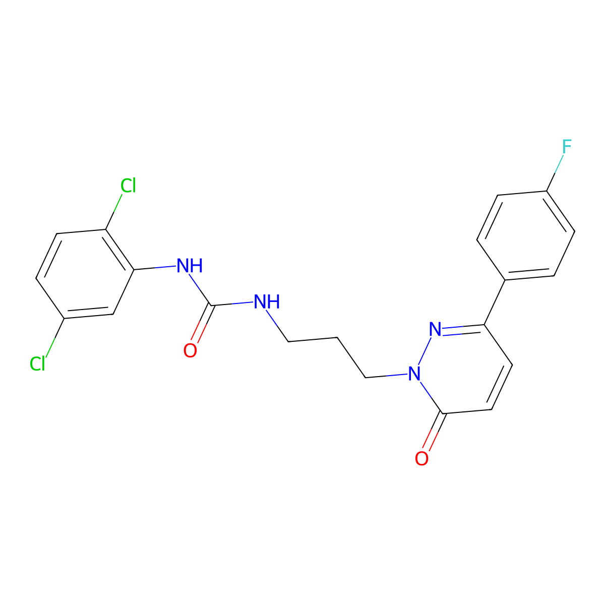 1-(2,5-dichlorophenyl)-3-(3-(3-(4-fluorophenyl)-6-oxopyridazin-1(6H)-yl)propyl)urea molecular structure, CAS 1058499-78-7