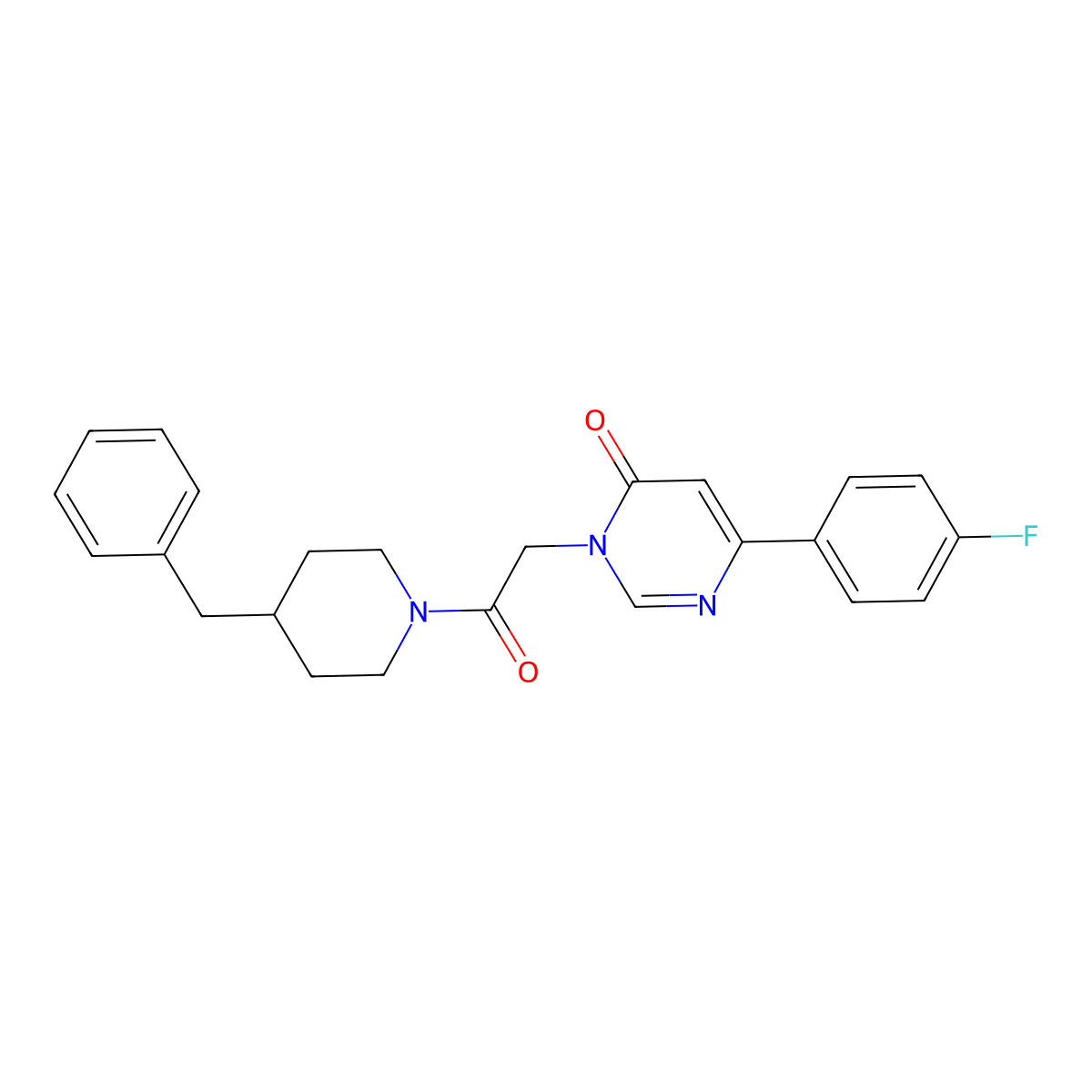 3-(2-(4-benzylpiperidin-1-yl)-2-oxoethyl)-6-(4-fluorophenyl)pyrimidin-4(3H)-one molecular structure, CAS 1058500-65-4