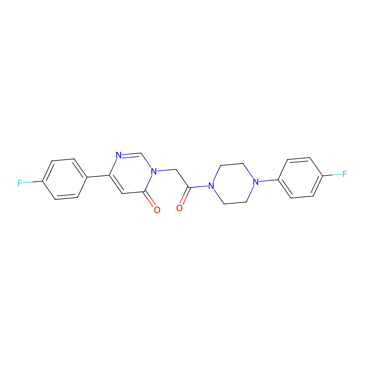 6-(4-Fluorophenyl)-3-{2-[4-(4-fluorophenyl)piperazin-1-yl]-2-oxoethyl}-3,4-dihydropyrimidin-4-one molecular structure, CAS 1058500-72-3