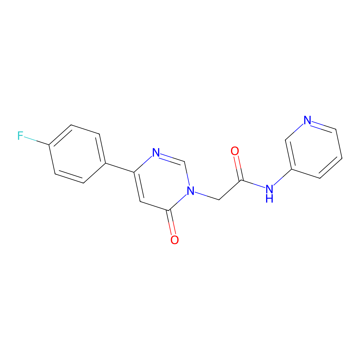 2-(4-(4-fluorophenyl)-6-oxopyrimidin-1(6H)-yl)-N-(pyridin-3-yl)acetamide molecular structure, CAS 1058500-93-8