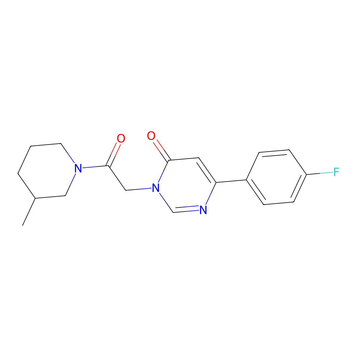 6-(4-fluorophenyl)-3-(2-(3-methylpiperidin-1-yl)-2-oxoethyl)pyrimidin-4(3H)-one molecular structure, CAS 1058501-34-0