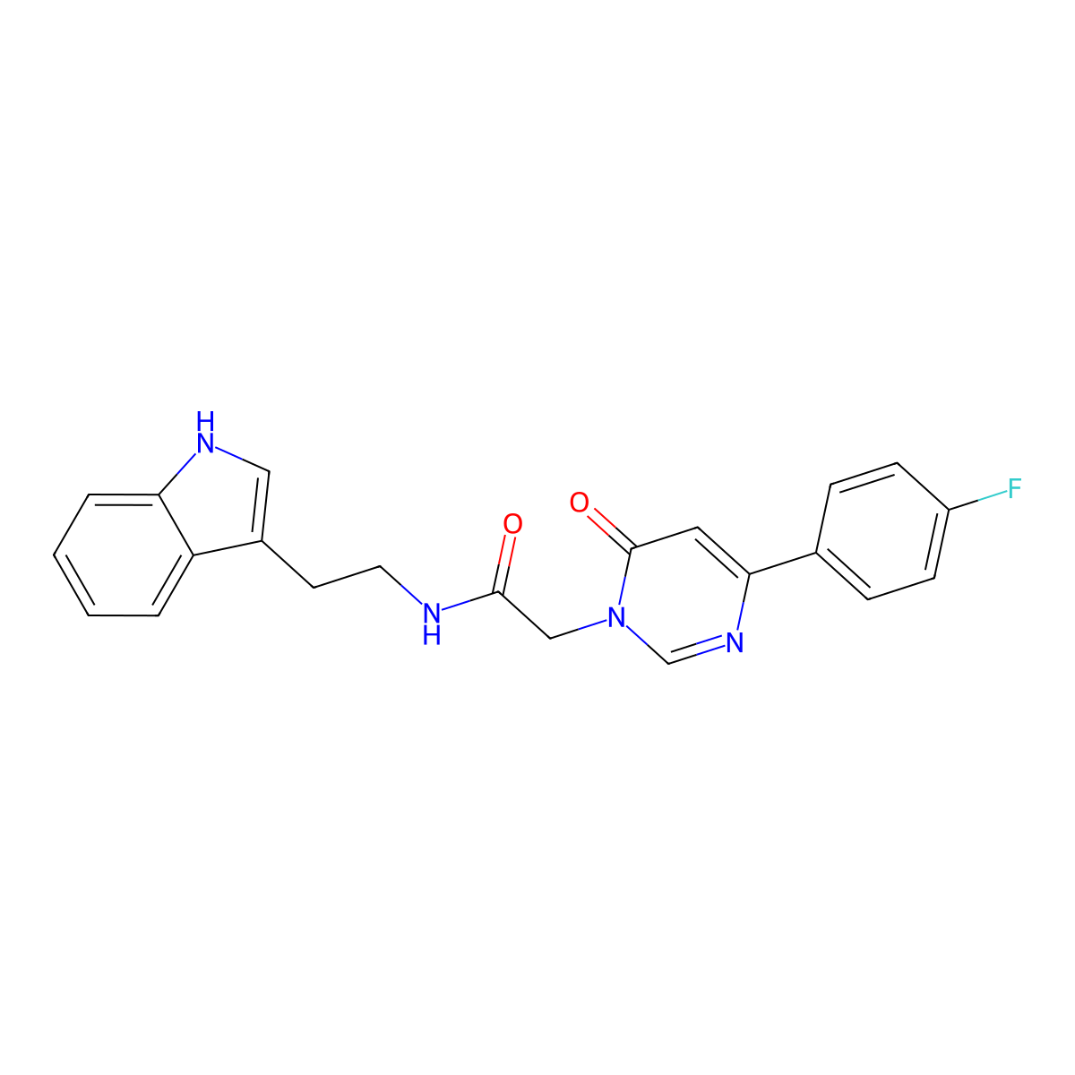 N-(2-(1H-indol-3-yl)ethyl)-2-(4-(4-fluorophenyl)-6-oxopyrimidin-1(6H)-yl)acetamide molecular structure, CAS 1058501-53-3