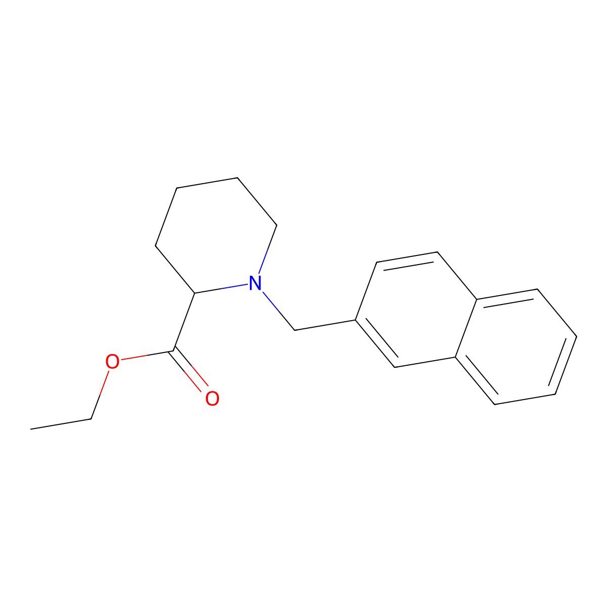 Ethyl 1-[(naphthalen-2-yl)methyl]piperidine-2-carboxylate molecular structure, CAS 105855-20-7