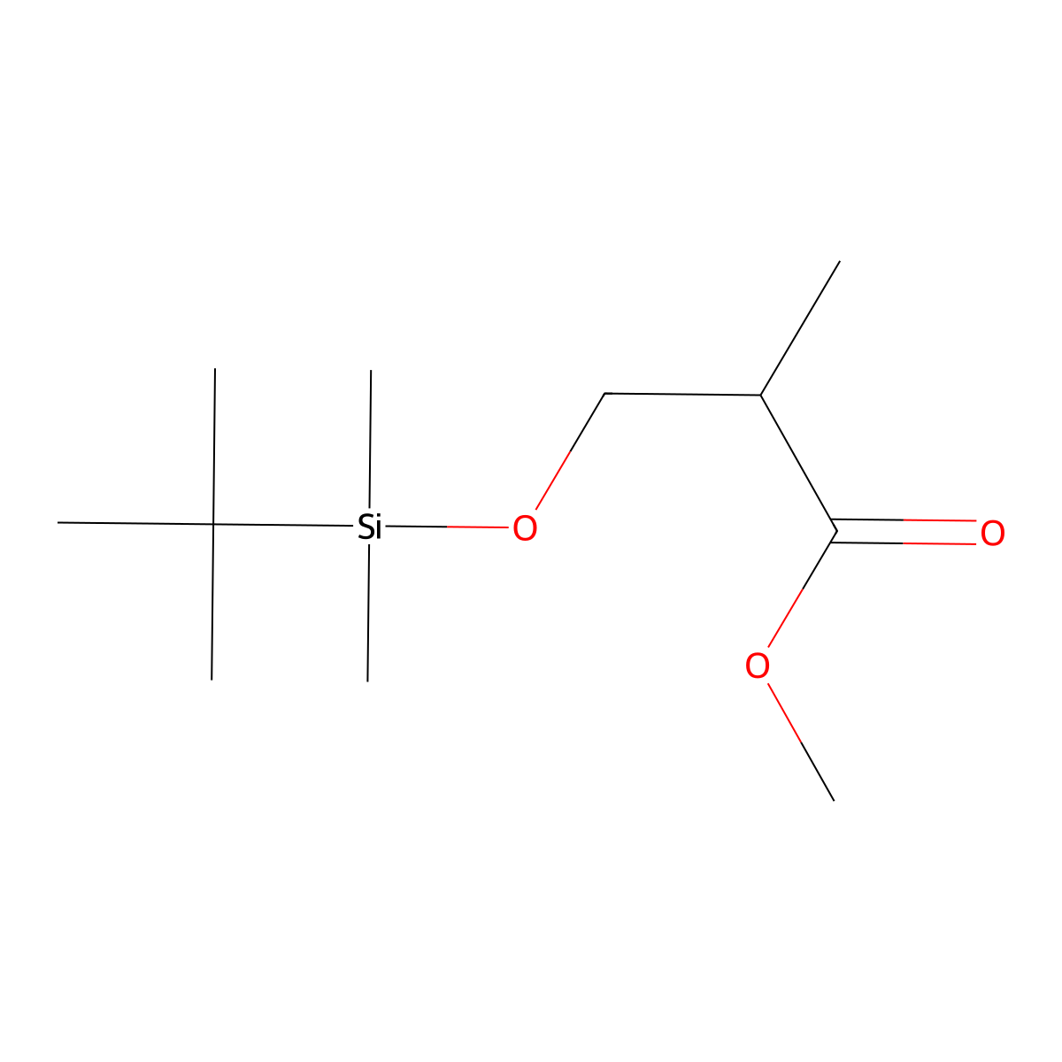 (2R)-Methyl 3-{[tert-butyldimethylsilyl)oxy]}-2-methylpropionate molecular structure, CAS 105859-44-7
