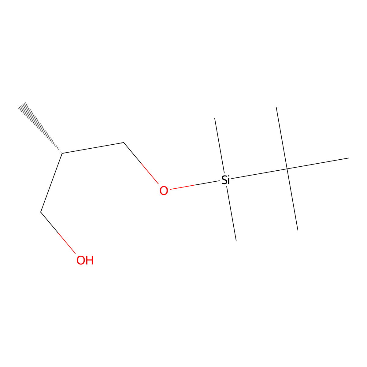 (2S)-3-((tert-butyldimethylsilyl)oxy)-2-methylpropan-1-ol molecular structure, CAS 105859-45-8