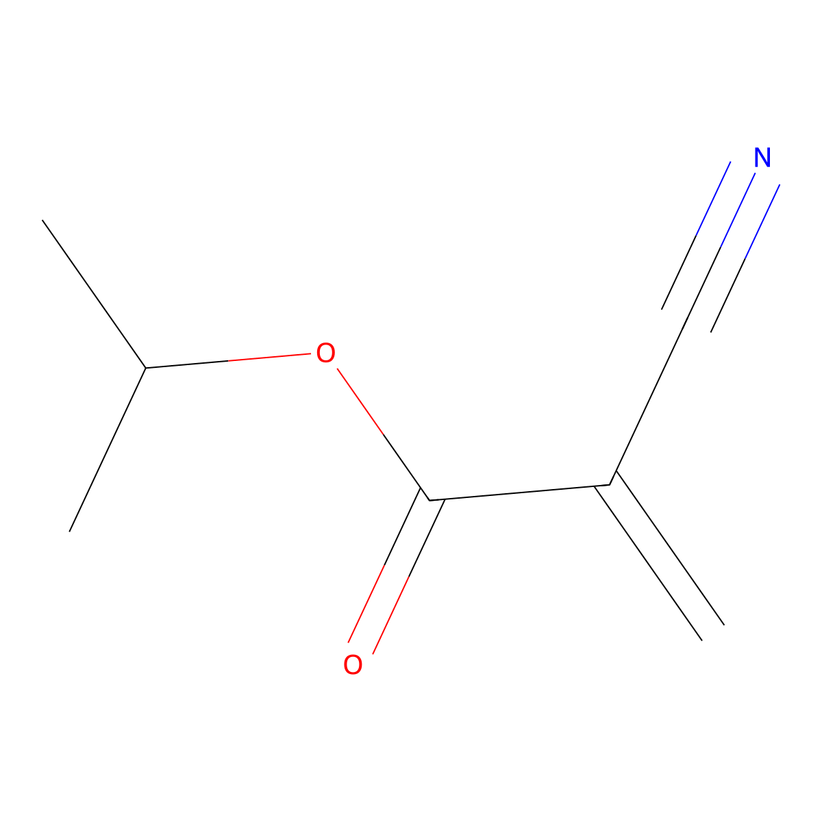 Isopropyl cyanoacrylate molecular structure, CAS 10586-17-1