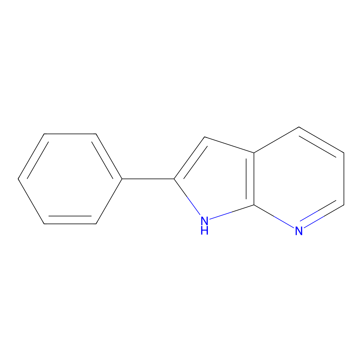 2-Phenyl-1H-pyrrolo(2,3-b)pyridine molecular structure, CAS 10586-52-4