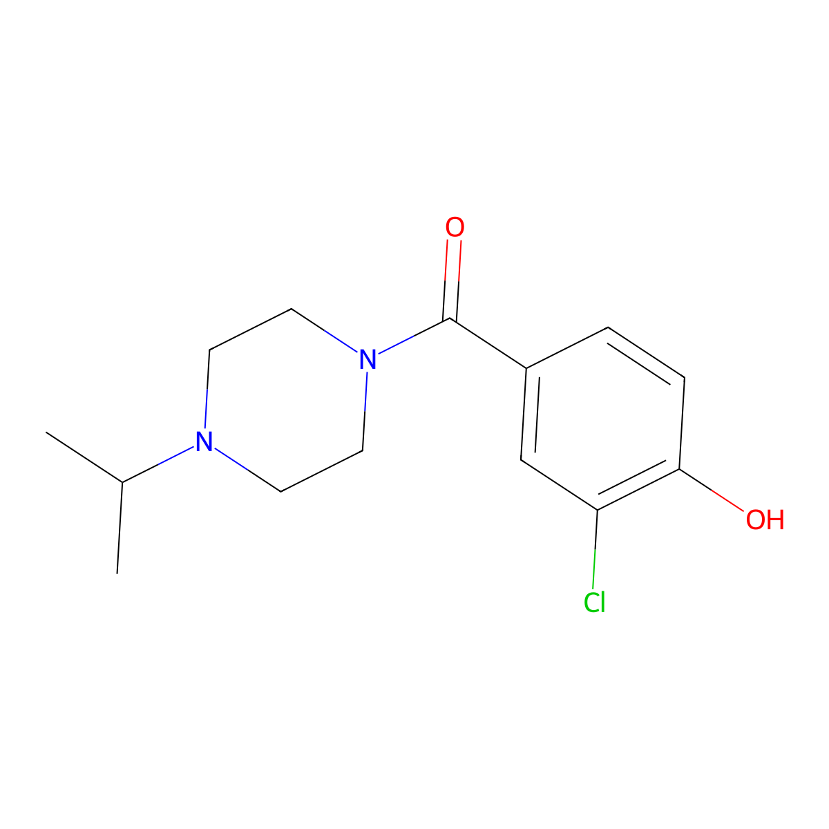 (3-Chloro-4-hydroxyphenyl)[4-(1-methylethyl)-1-piperazinyl]methanone molecular structure, CAS 1058651-60-7
