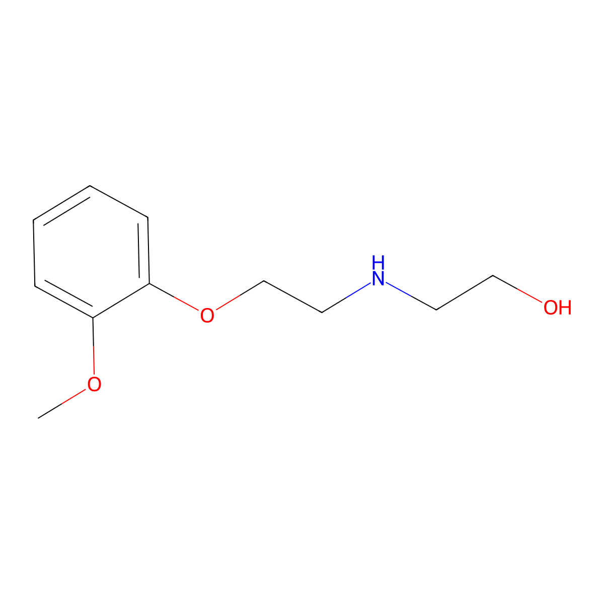 2-[[2-(2-Methoxyphenoxy)ethyl]amino]ethanol molecular structure, CAS 10587-65-2