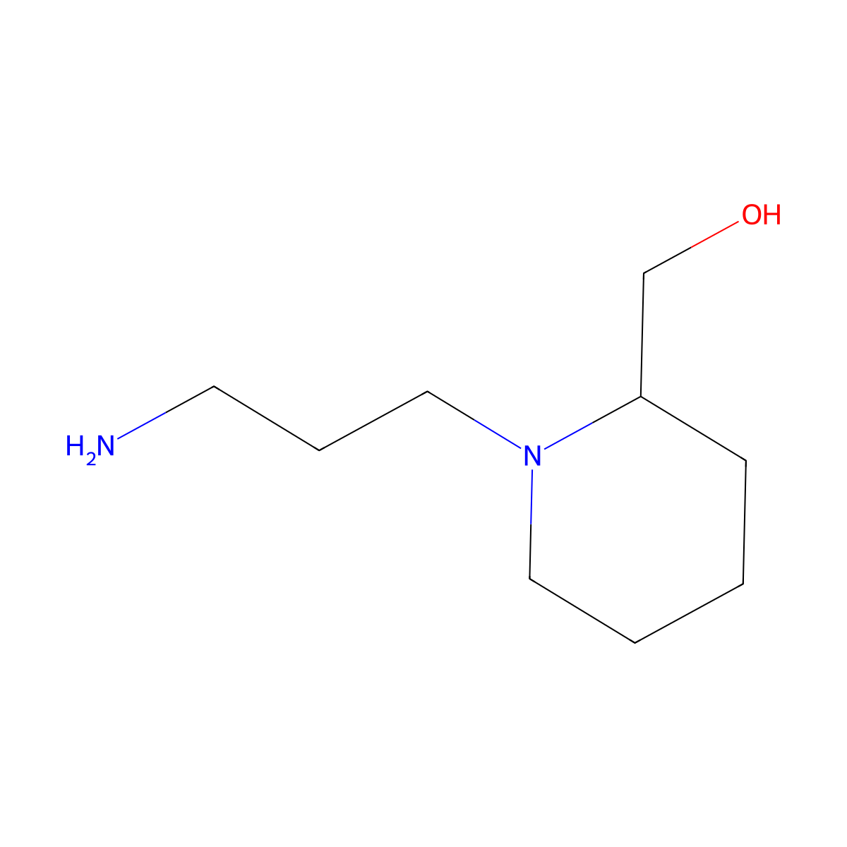 [1-(3-Aminopropyl)piperidin-2-yl]methanol molecular structure, CAS 10587-93-6