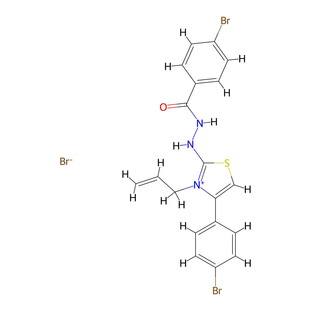 3-Allyl-2-(2-(4-bromobenzoyl)hydrazinyl)-4-(4-bromophenyl)thiazol-3-ium bromide molecular structure, CAS 1058724-06-3