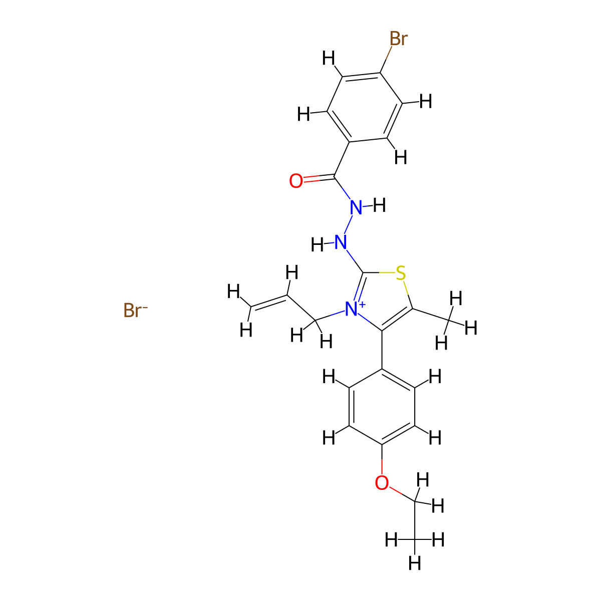 2-[(4-Bromophenyl)hydrazido]-4-(4-ethoxyphenyl)-5-methyl-3-(prop-2-en-1-yl)-1,3-thiazol-3-ium bromide molecular structure, CAS 1058724-07-4